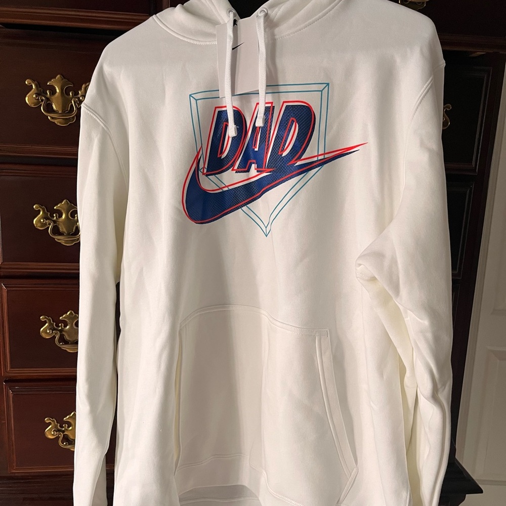 Brand New w/tags white Nike “Dad” sweatshirt, size XL